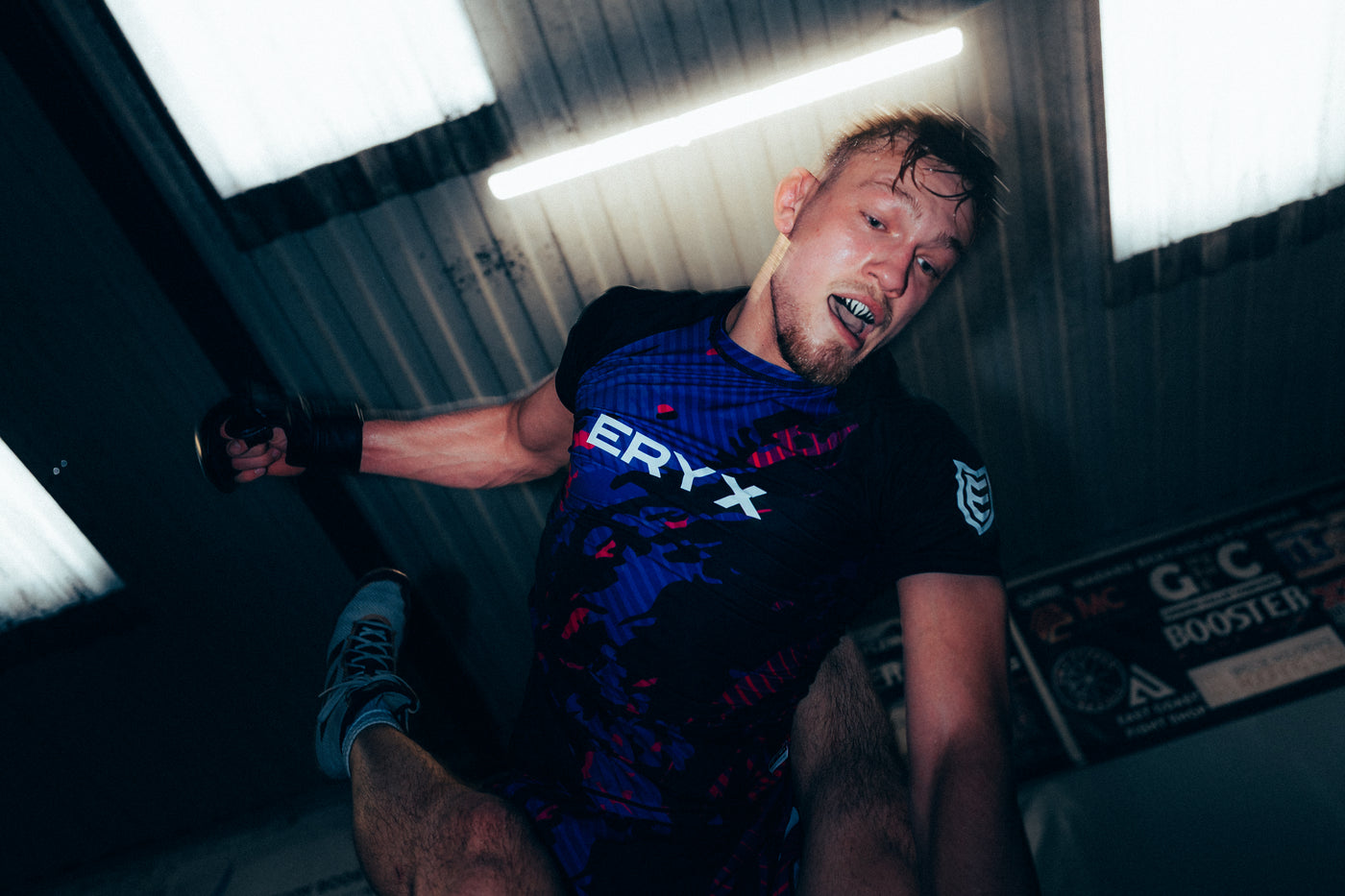 Eryx MMA fighter in ground and pound position during MMA Training session