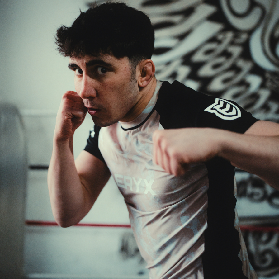 Eryx Desert Camo MMA tee on athlete during MMA Training