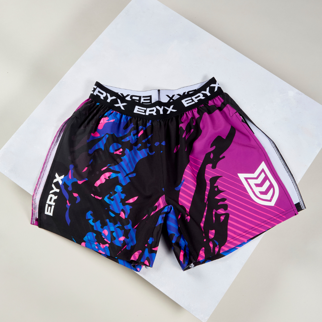 Eryx Purple Carbon High Split Shorts