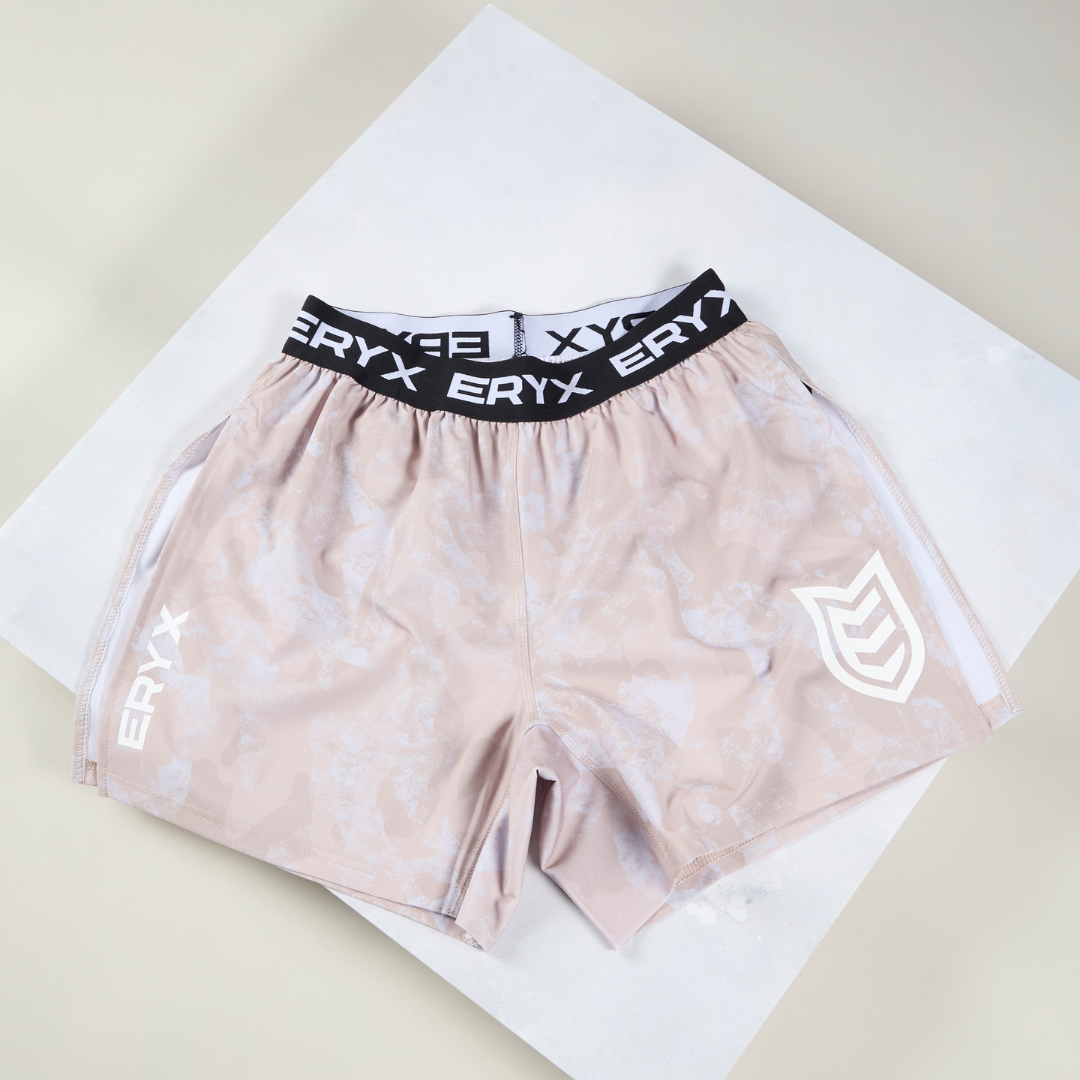 Eryx Desert Camo High Split Shorts