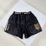 Eryx Black Marble High Split Shorts
