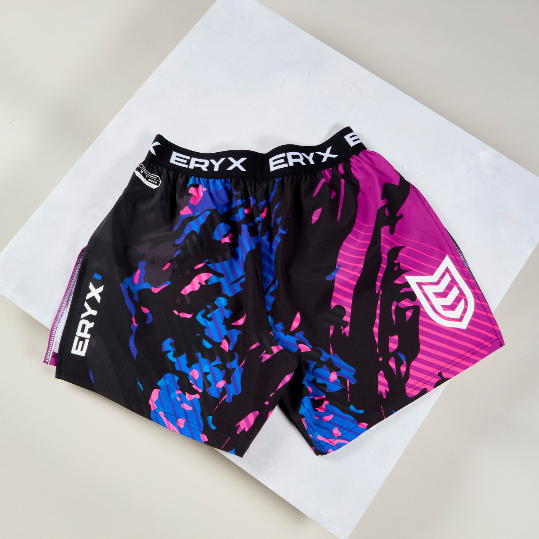 Eryx Purple Carbon High Split Shorts