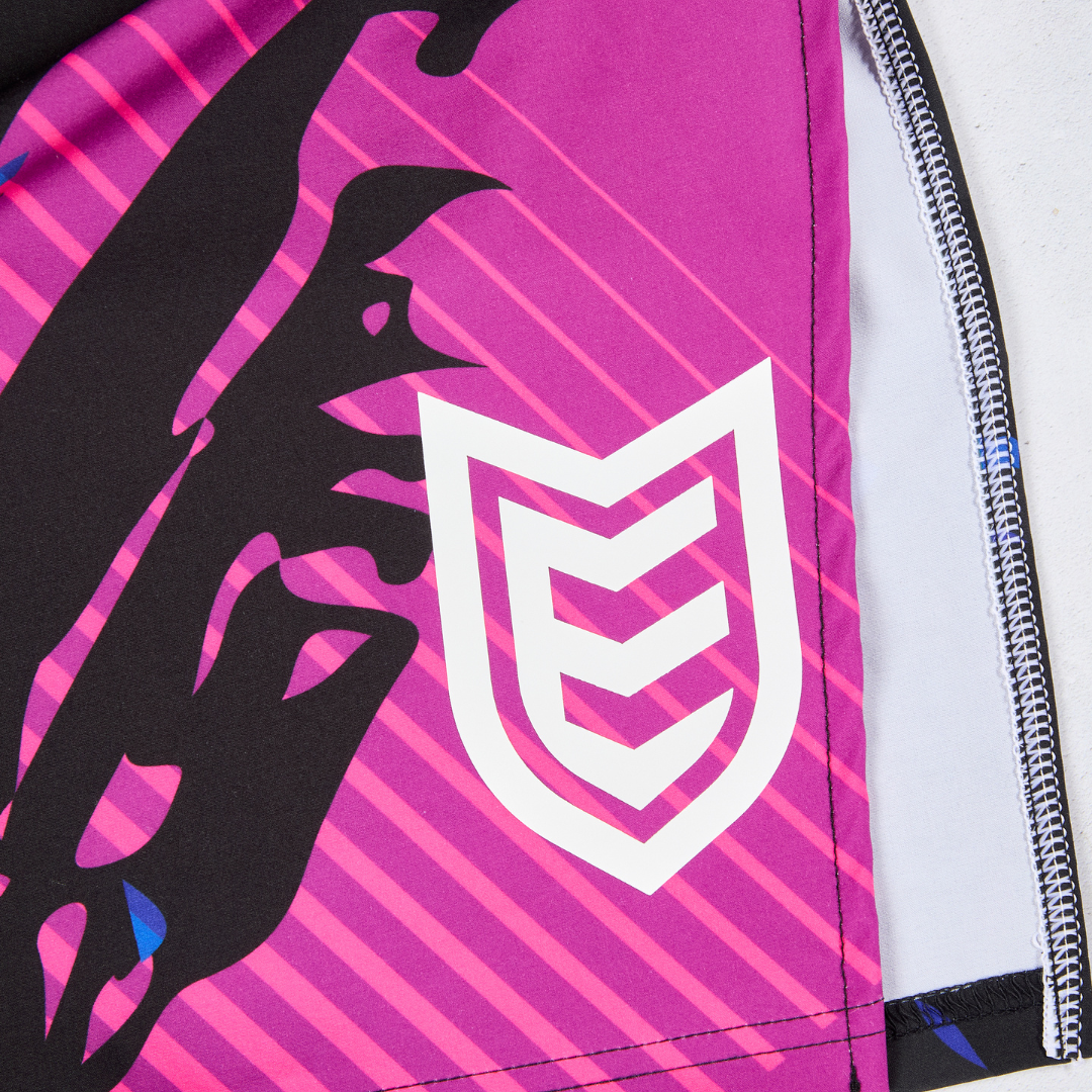 Eryx Purple Carbon High Split Shorts