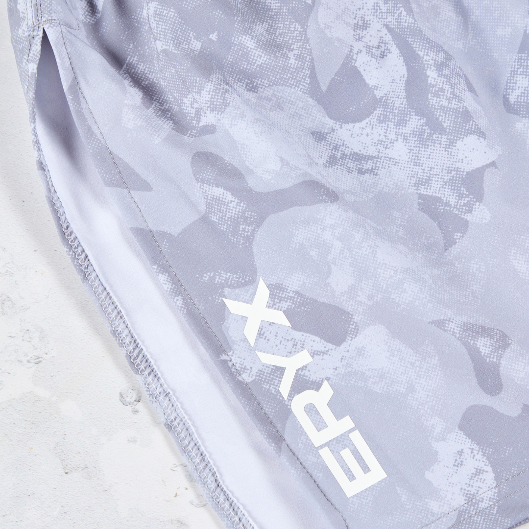 Eryx Grey Camo High Split Shorts
