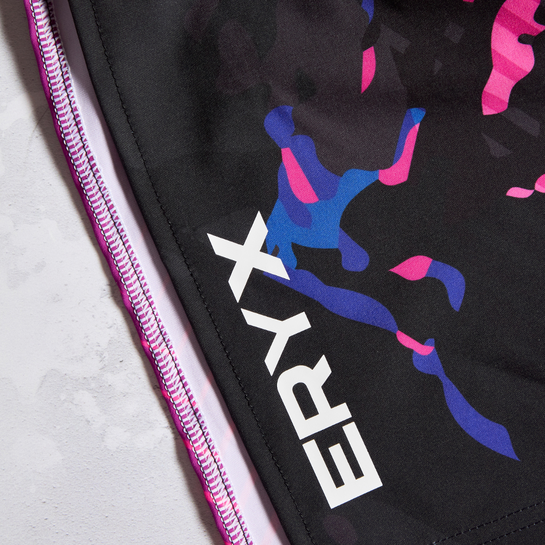 Eryx Purple Carbon High Split Shorts