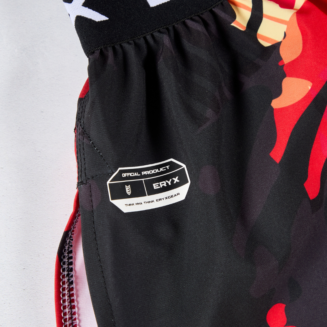 Eryx Red Carbon High Split Shorts