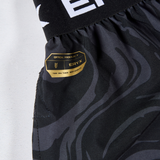 Eryx Black Marble High Split Shorts