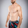 Eryx Blue/Red Flatline High Split MMA Shorts - Eryxgear