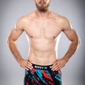 Eryx Blue/Red Flatline High Split MMA Shorts - Eryxgear