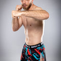 Eryx Blue/Red Flatline High Split MMA Shorts - Eryxgear