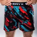 Eryx Blue/Red Flatline High Split MMA Shorts - Eryxgear