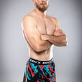 Eryx Blue/Red Flatline High Split MMA Shorts - Eryxgear
