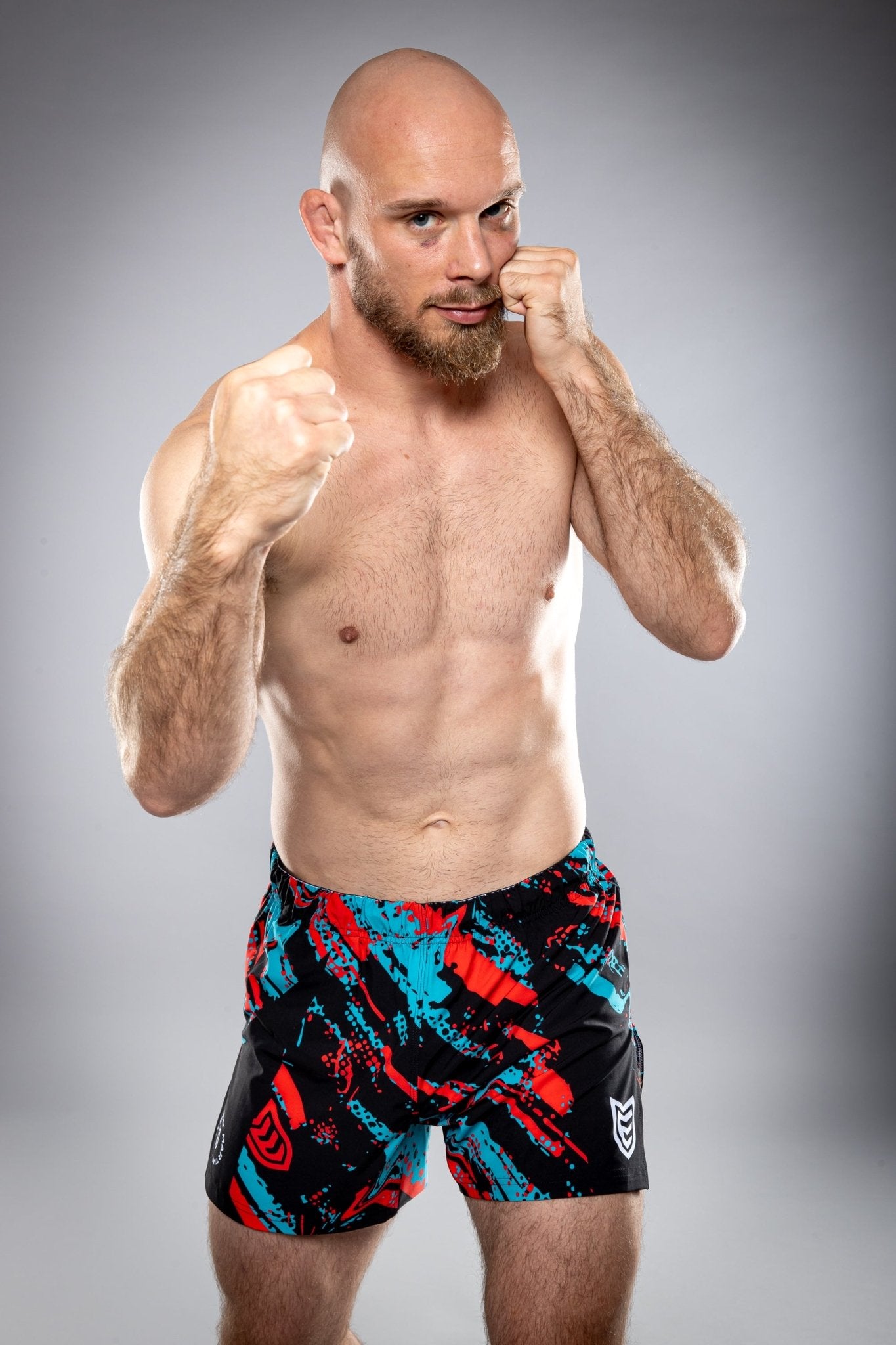 Eryx Blue/Red Flatline Hybrid MMA Shorts - Eryxgear