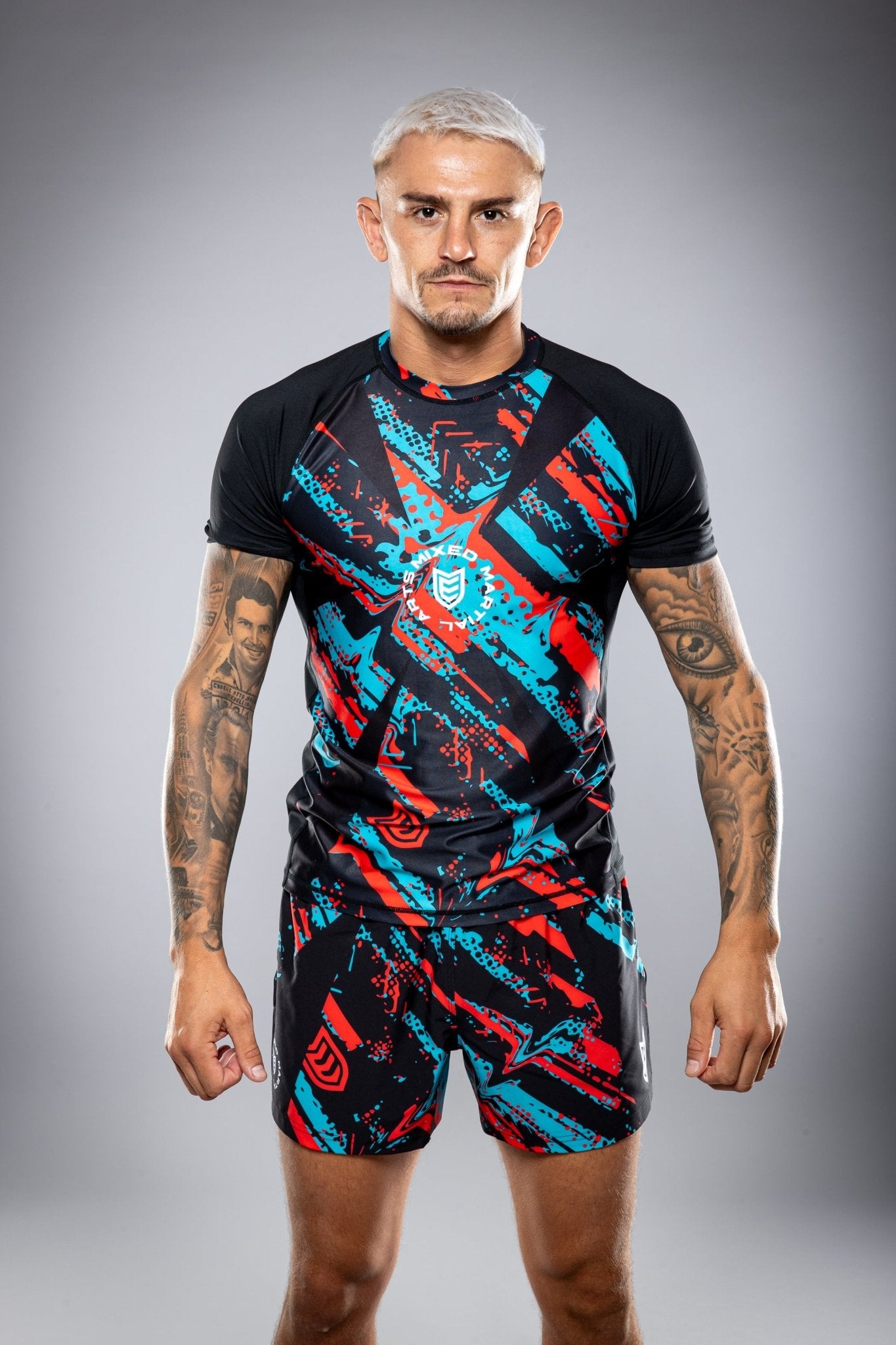 Eryx Blue/Red Flatline MMA Tee - Eryxgear