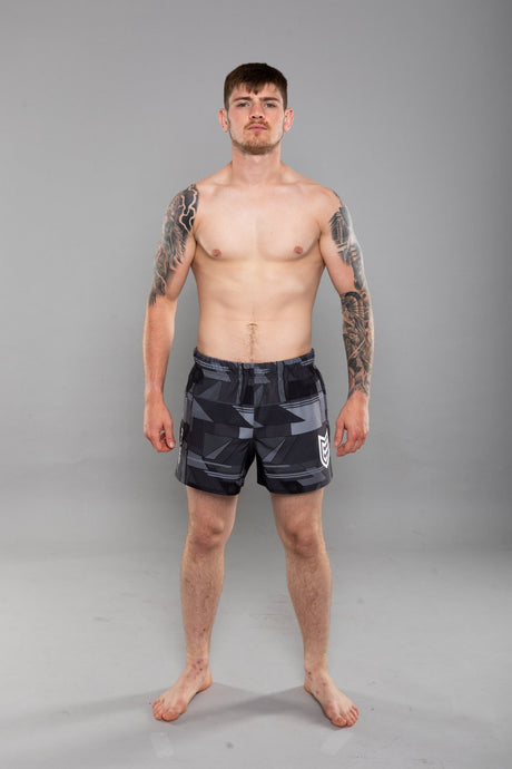 Eryx Glitch Hybrid MMA Shorts Black - Eryxgear