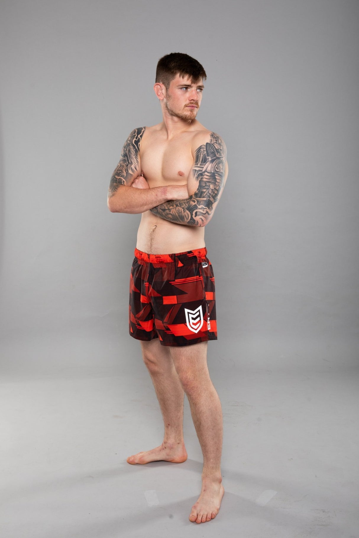 Eryx Glitch Hybrid MMA Shorts Red - Eryxgear