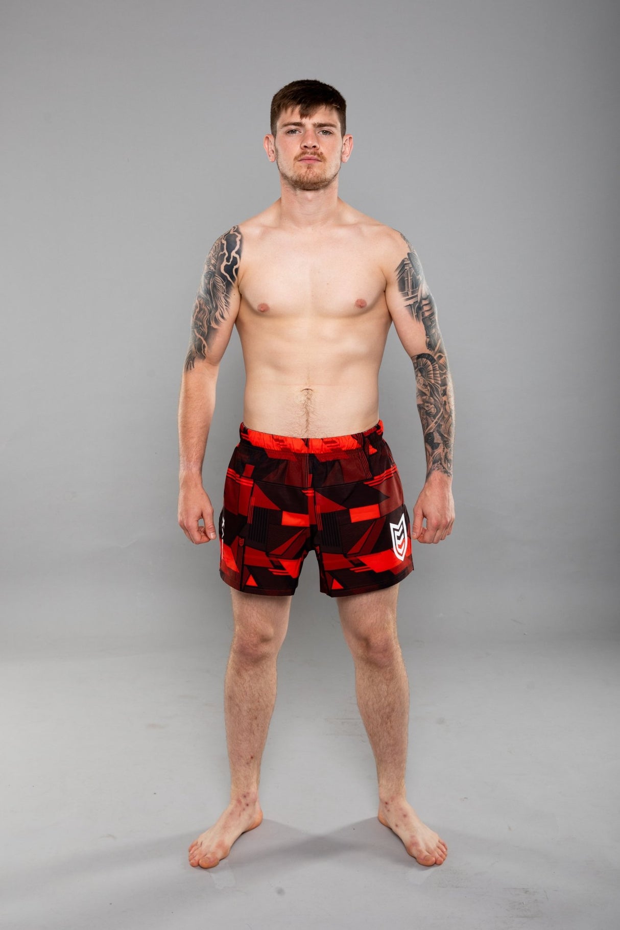 Eryx Glitch Hybrid MMA Shorts Red - Eryxgear