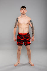 Eryx Glitch Hybrid MMA Shorts Red - Eryxgear