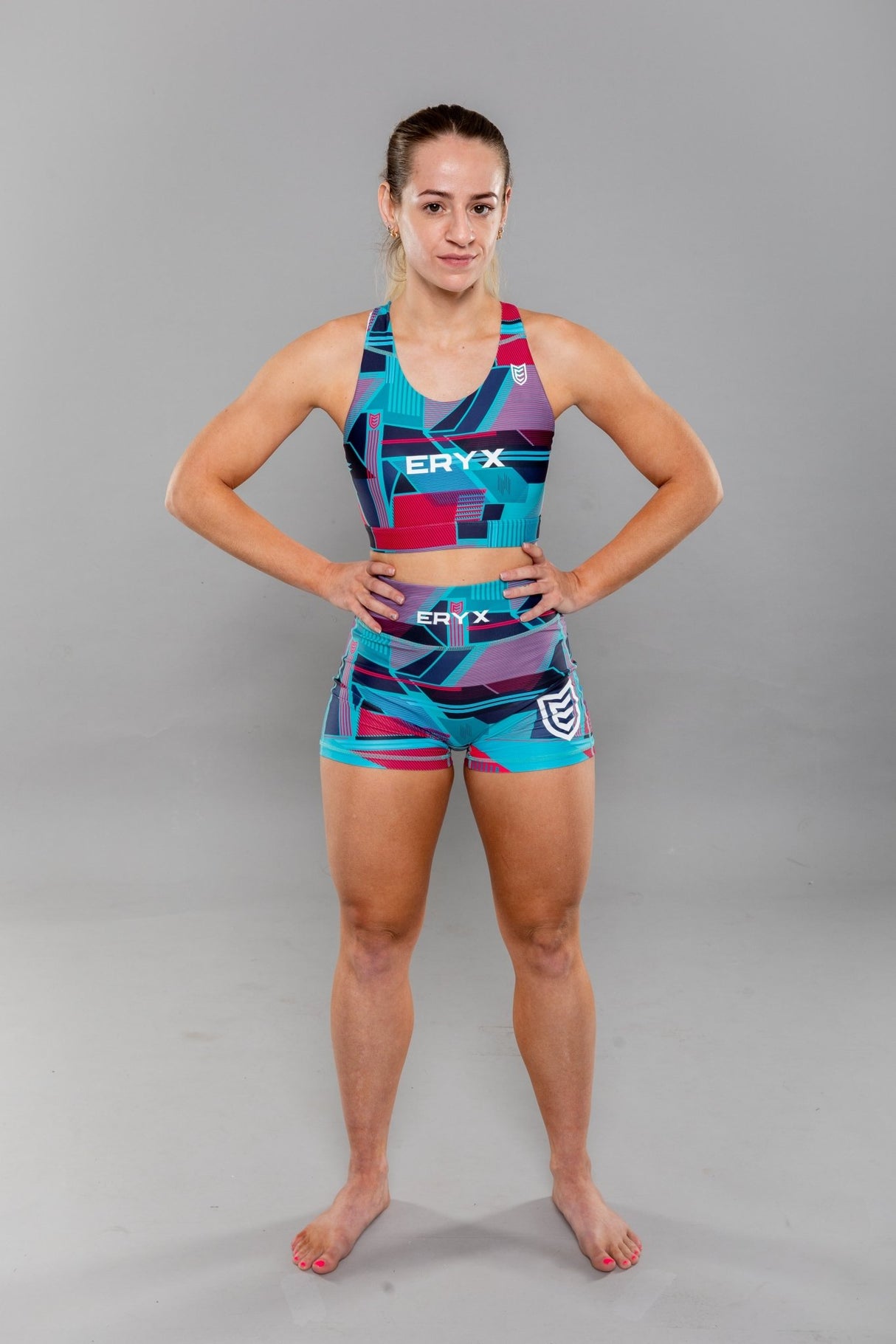 Eryx Glitch Sports Bra Aqua - Eryxgear