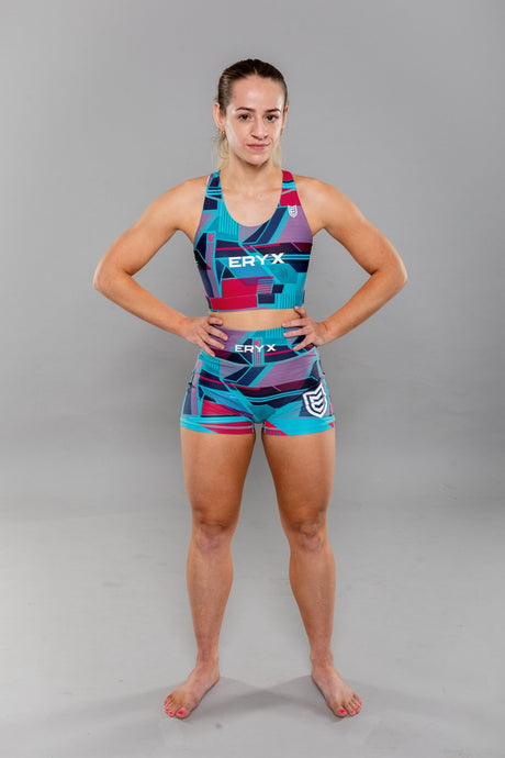 Eryx Glitch Sports Bra Aqua - Eryxgear