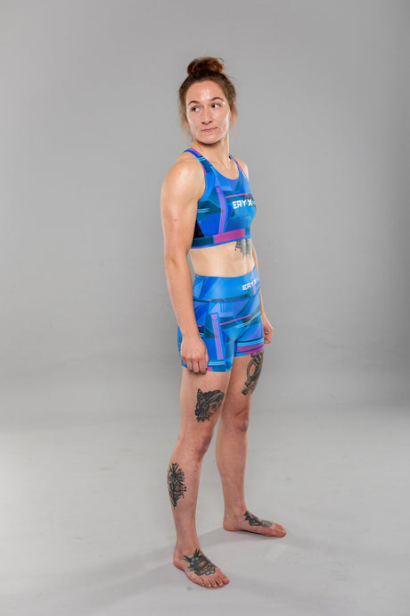 Eryx Glitch Sports Bra Blue - Eryxgear