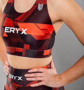 Eryx Glitch Sports Bra Red - Eryxgear