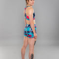 Eryx Glitch Womens Shorts Aqua - Eryxgear