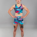 Eryx Glitch Womens Shorts Aqua - Eryxgear