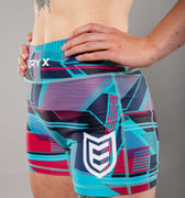 Eryx Glitch Womens Shorts Aqua - Eryxgear