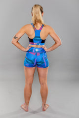 Eryx Glitch Womens Shorts Blue - Eryxgear