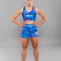 Eryx Glitch Womens Shorts Blue - Eryxgear