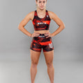 Eryx Glitch Womens Shorts Red - Eryxgear