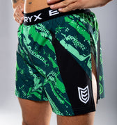 Eryx Green Flatline High Split MMA Shorts - Eryxgear