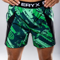 Eryx Green Flatline High Split MMA Shorts - Eryxgear