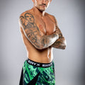 Eryx Green Flatline High Split MMA Shorts - Eryxgear