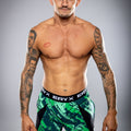 Eryx Green Flatline High Split MMA Shorts - Eryxgear