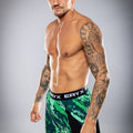 Eryx Green Flatline High Split MMA Shorts - Eryxgear