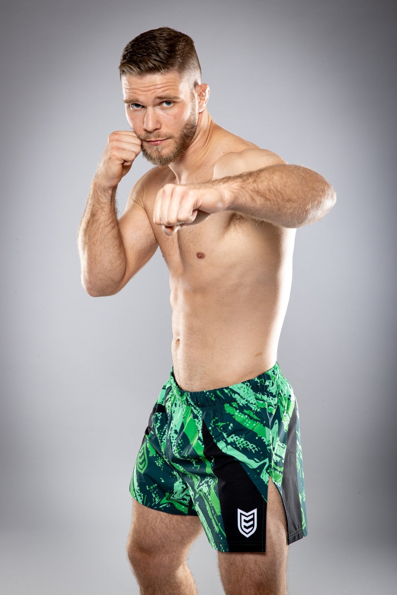 Eryx Green Flatline Hybrid MMA Shorts - Eryxgear