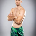Eryx Green Flatline Hybrid MMA Shorts - Eryxgear