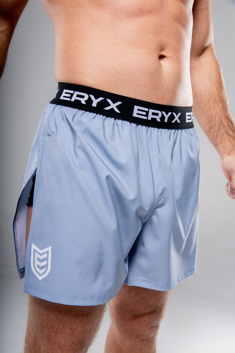 Eryx Grey Essential High Split MMA Shorts - Eryxgear