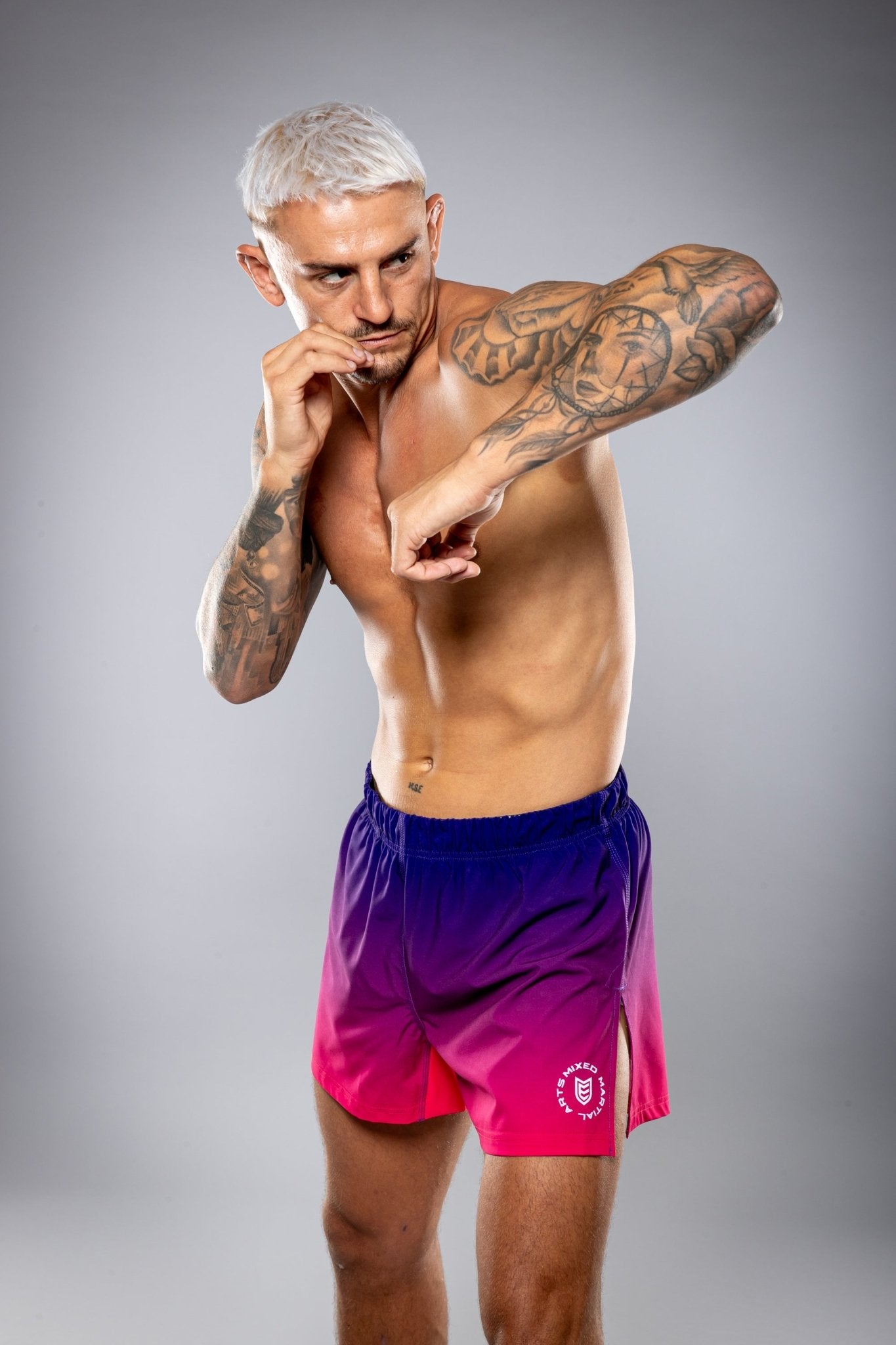 Eryx Pink Gradient Hybrid MMA Shorts - Eryxgear