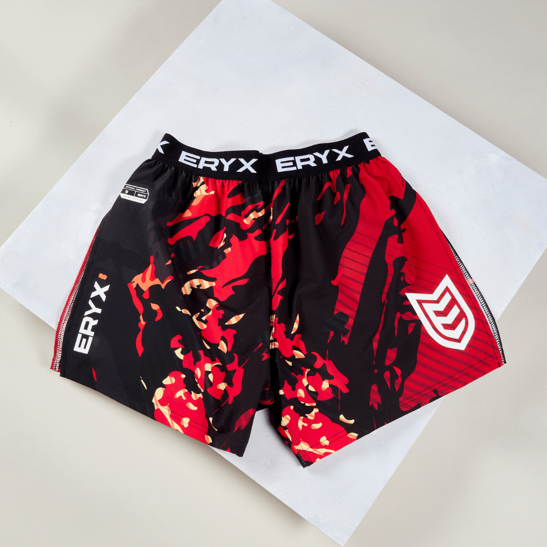 Eryx Red Carbon High Split Shorts - Eryxgear