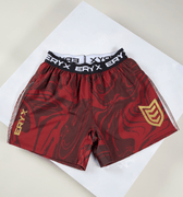 Eryx Red Marble High Split Shorts - Eryxgear