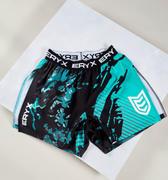 Eryx Teal Carbon High Split Shorts - Eryxgear