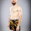 Eryx Yellow Flatline High Split MMA Shorts - Eryxgear