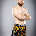 Eryx Yellow Flatline High Split MMA Shorts - Eryxgear