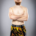 Eryx Yellow Flatline High Split MMA Shorts - Eryxgear
