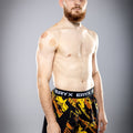Eryx Yellow Flatline High Split MMA Shorts - Eryxgear